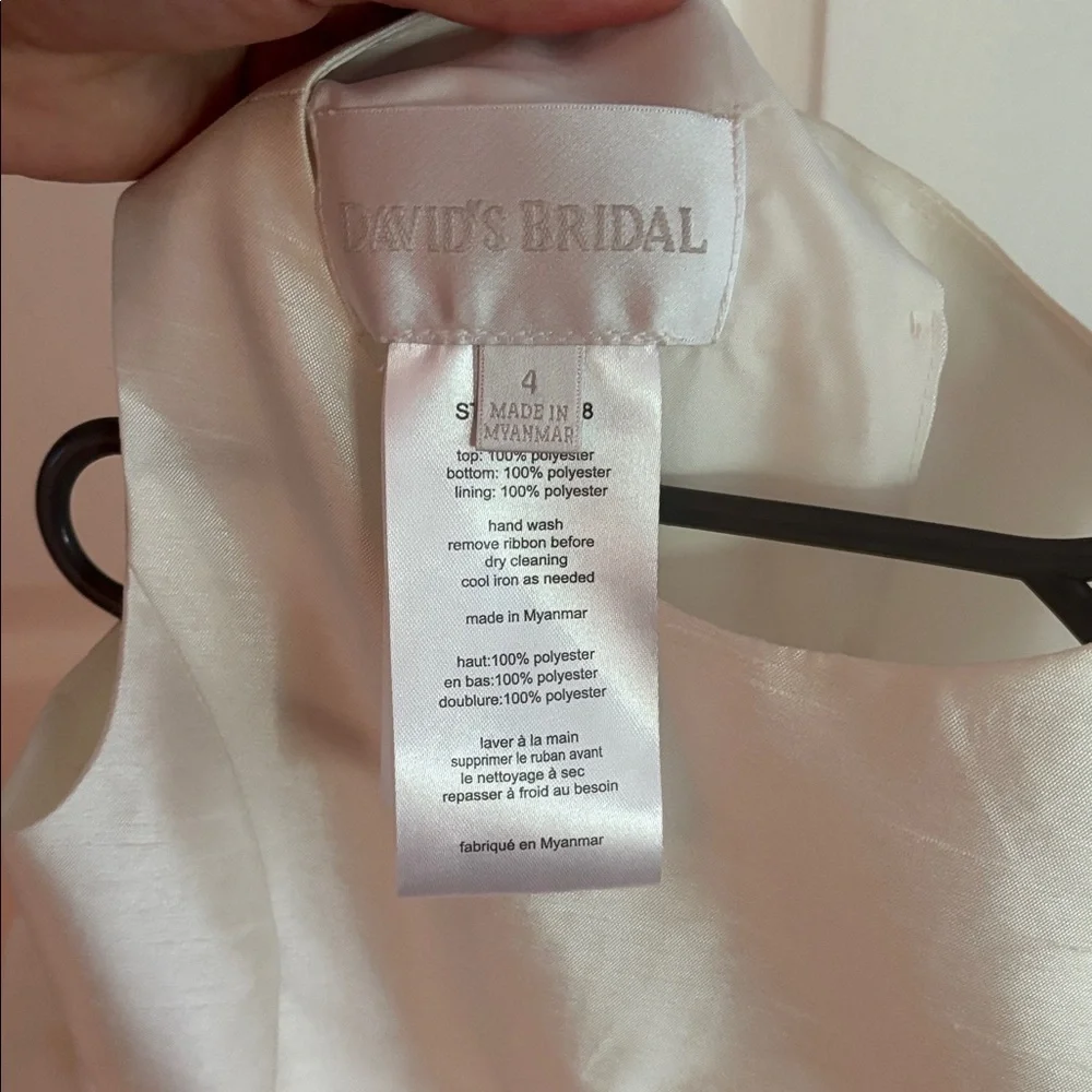 David’s Bridal Flower Girl Dress Ivory Size 4T - Picture 4 of 7